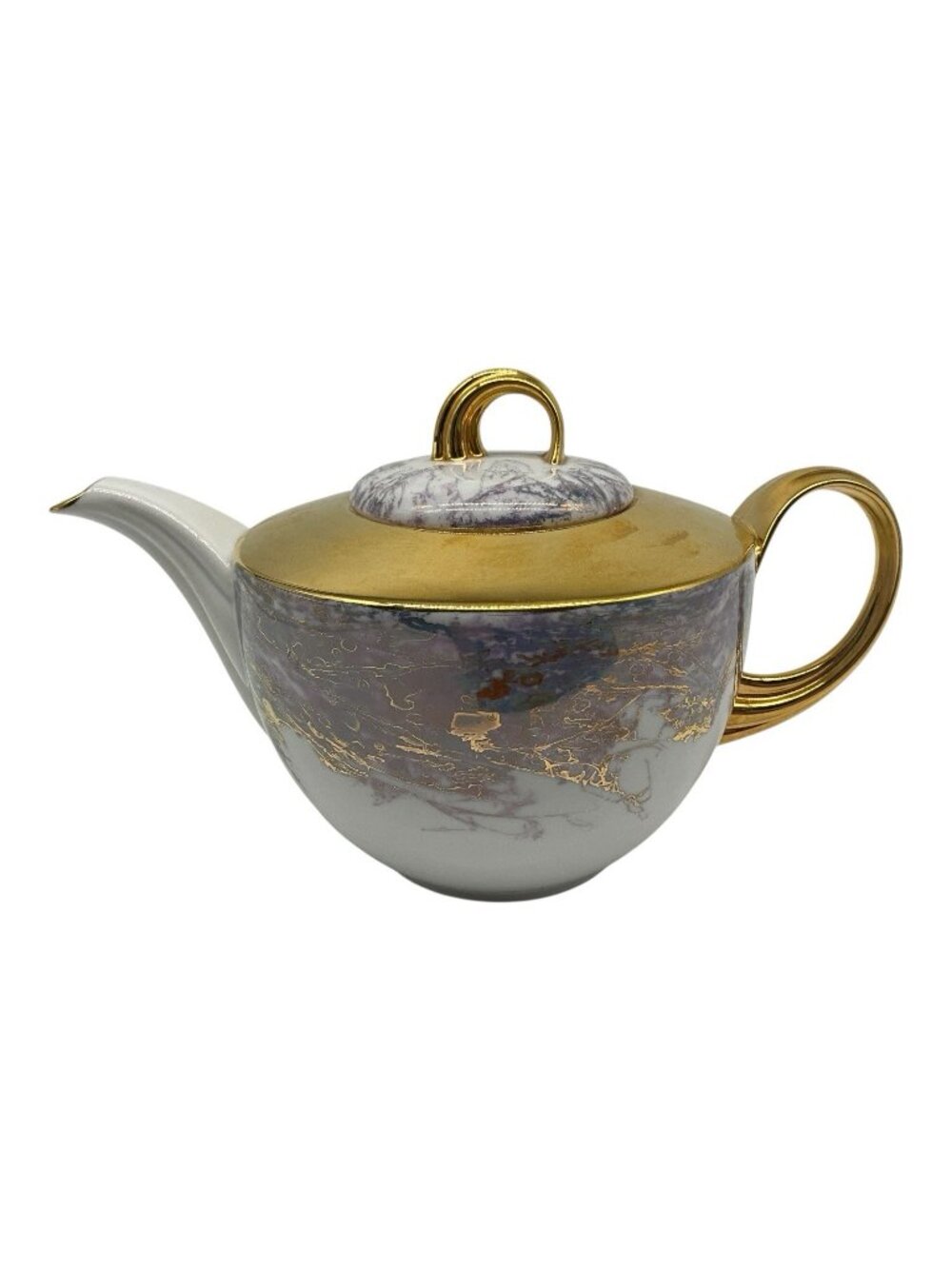 Seltmann Weldon Elegant Teapot with Gold Handle, Spout and Lid Vintage Serveware